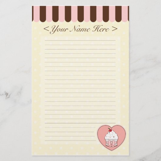 Cupcake Love Briefpapier (Voorkant)