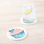 Cupcake Love custom name sandstone onderzetter (Zijkant)