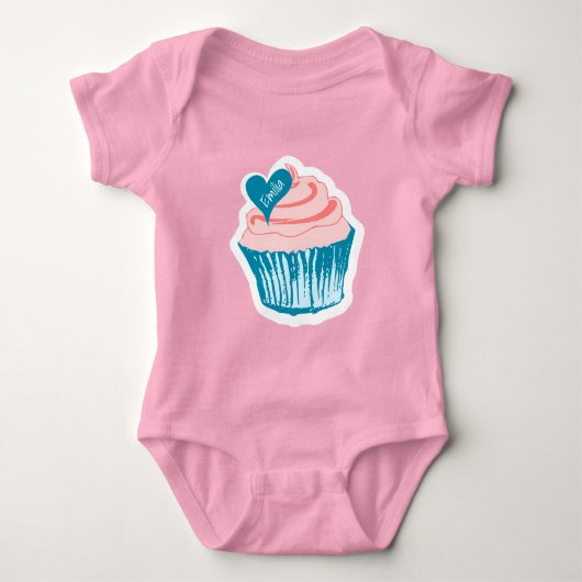 Cupcake Love custom name shirten & jackts Romper (Voorkant)