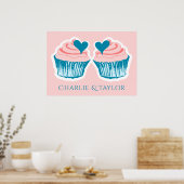 Cupcake Love custom names poster of koppels (Keuken)