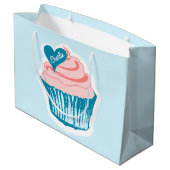 Cupcake Love custom text gift Large Cadeautasje (Achterkant Gekanteld)