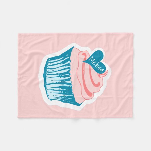 Cupcake Love douanenaam fleece dekens (Voorkant (Horizontaal))