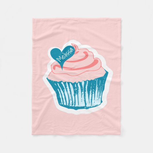 Cupcake Love douanenaam fleece dekens (Voorkant)
