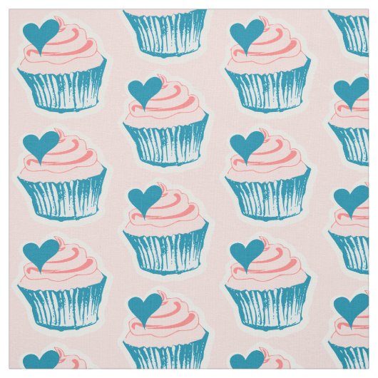 Cupcake Love fabric Stof (Swatch)