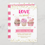 Cupcake Love is Sweet Bridal Shower Invitation Kaart<br><div class="desc">Cupcake Love is Sweet Bridal Shower Invitation</div>