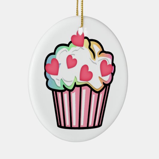 Cupcake Love Keramisch Ornament (Rechts)