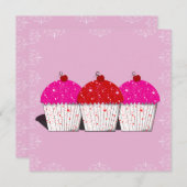 Cupcake Love on Pink Notecards Notitiekaartje (Voorkant / Achterkant)