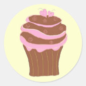 Cupcake Love Ronde Sticker (Voorkant)