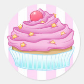 Cupcake Love Ronde Sticker (Voorkant)