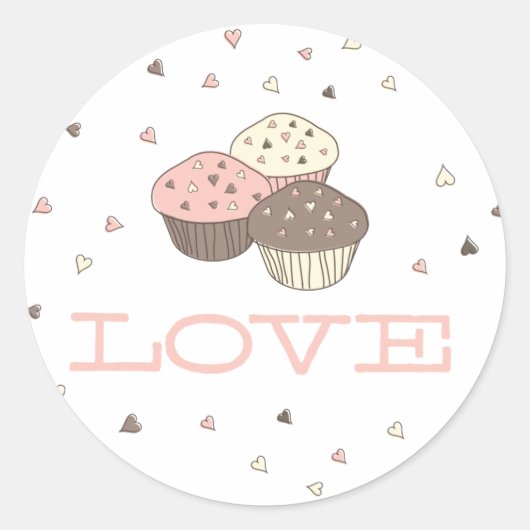 Cupcake Love Sticker (Voorkant)