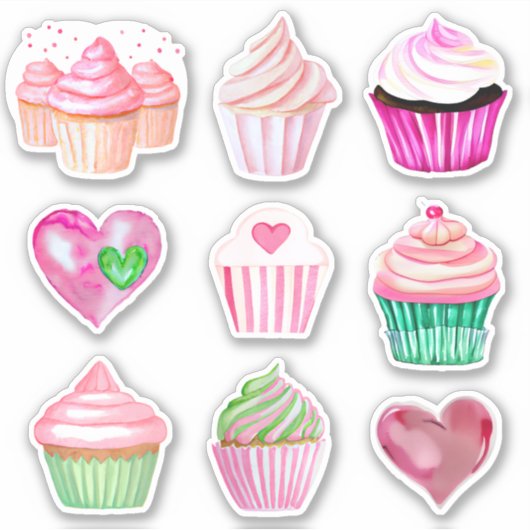 Cupcake Love Stickers - Collectie 1 (Voorkant)