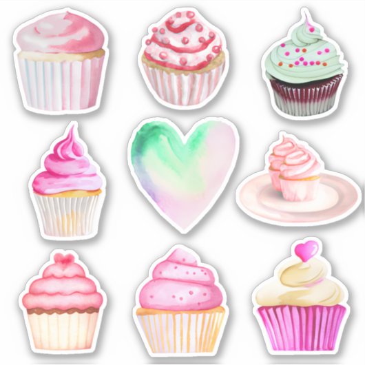 Cupcake Love Stickers - Collectie 2 (Voorkant)