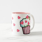 Cupcake Love Tweekleurige Koffiemok (Voorkant rechts)