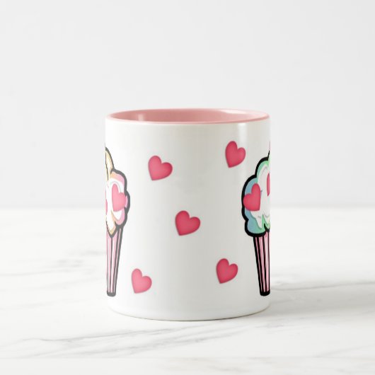 Cupcake Love Tweekleurige Koffiemok (Center)