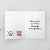 Cupcake Love Verjaardag Feestdagen Kaart (Binnen)