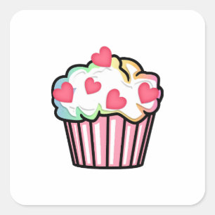 Cupcake Love Vierkante Sticker