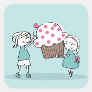 Cupcake Love Vierkante Sticker