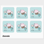 Cupcake Love Vierkante Sticker (Vel)