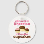Cupcake Lover Childrens Librarian Gift Sleutelhanger (Voorkant)