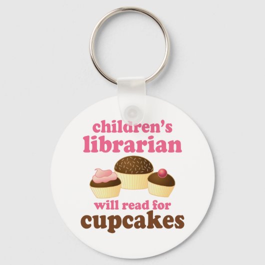 Cupcake Lover Childrens Librarian Gift Sleutelhanger (Voorkant)