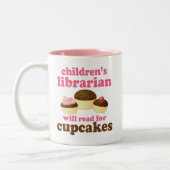 Cupcake Lover Childrens Librarian Gift Tweekleurige Koffiemok (Links)