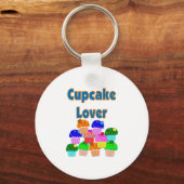 "Cupcake Lover" — Mond van heldere, kleurige cupca Sleutelhanger (Voorkant)