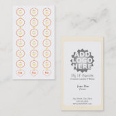 Cupcake Loyalty Visitekaartje Punch Card (Voorkant / Achterkant)