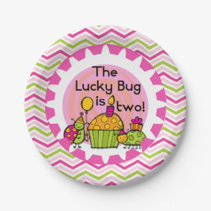 Cupcake Lucky Bug 2e verjaardag Bord
