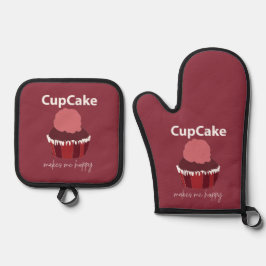 Cupcake maakt me blij Cupcake Ovenwant & Pannenlap Set
