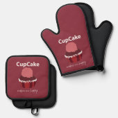 Cupcake maakt me blij Cupcake Ovenwant & Pannenlap Set (Voorkant / Achterkant)