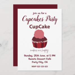 Cupcake maakt me blij Cupcake Party Kaart