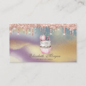 Cupcake Macaroon Roos Gold Drives, bakkerij kleurr Visitekaartje (Voorkant)