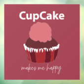 Cupcake Makes Me Happy Restaurant Raamsticker (Vel 3)