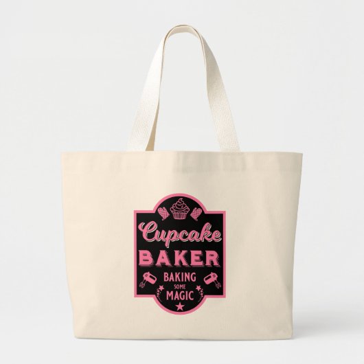 Cupcake Master Baker Grote Tote Bag (Voorkant)