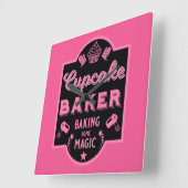 Cupcake Master Baker Vierkante Klok (Hoek)