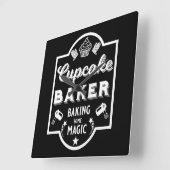 Cupcake Master Baker Vierkante Klok (Hoek)