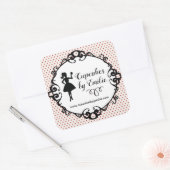 Cupcake meisje silhouet verpakking Stickers (Envelop)