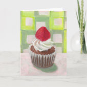 Cupcake met aardbei kaart (Voorkant)