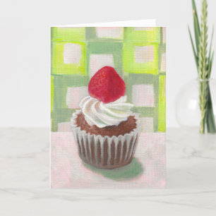 Cupcake met aardbei kaart