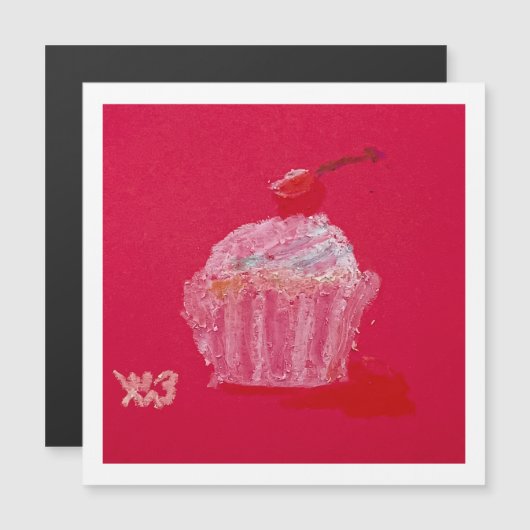 Cupcake met aardbeien glazuur (Voorkant / Achterkant)
