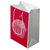 Cupcake met aardbeien glazuur medium cadeauzakje (Voorkant Gekanteld)