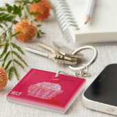 Cupcake met aardbeien glazuur sleutelhanger (Voorkant Rechts)