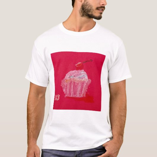 Cupcake met aardbeien glazuur t-shirt (Voorkant)