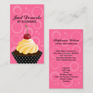 Cupcake met Cherry Baker Visitekaartje