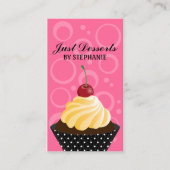 Cupcake met Cherry Baker Visitekaartje (Voorkant)