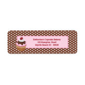 Cupcake met Cherry Bakery Return Label (Voorkant)