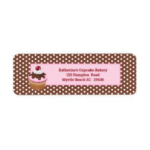Cupcake met Cherry Bakery Return Label