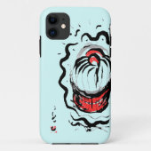 Cupcake met Cherry op blue Phone Case (Achterkant)
