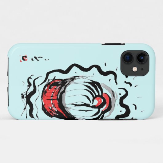 Cupcake met Cherry op blue Phone Case (Achterkant (horizontaal))