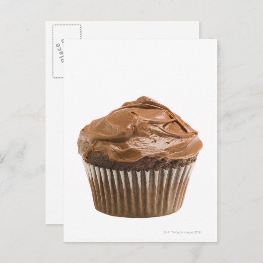 Cupcake met chocoladeijs, studioshot briefkaart (Voorkant / Achterkant)